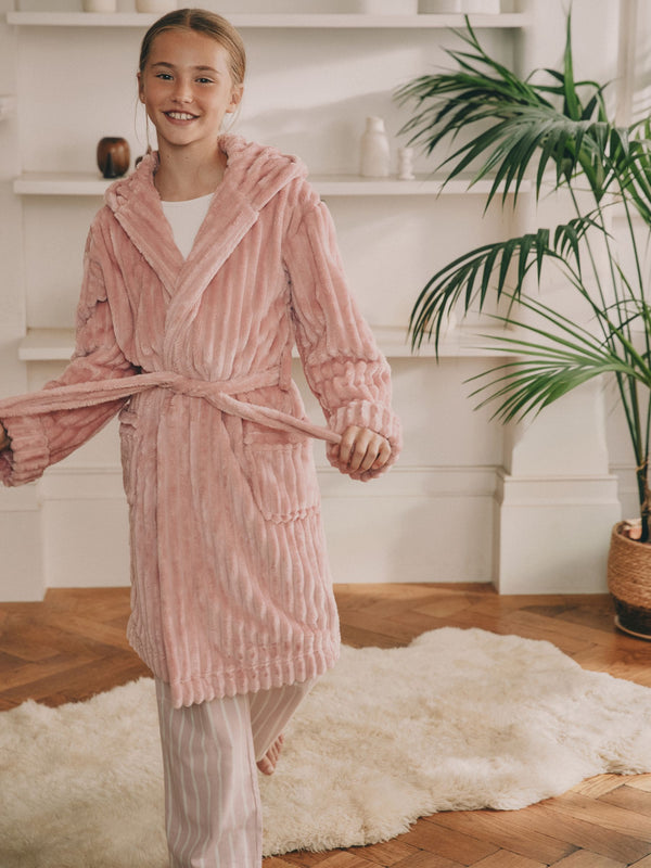 Pink Fleece Cord Dressing Gown (5-16yrs)
