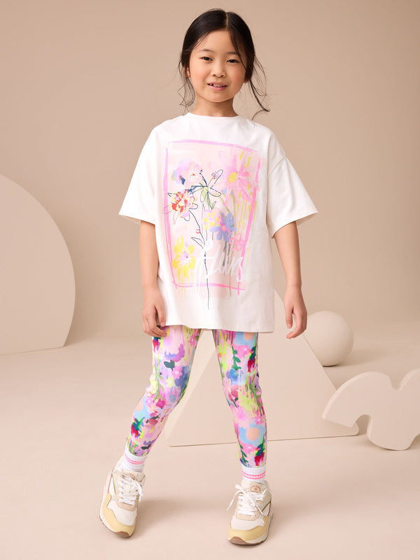 Floral Sequin T-Shirt and Leggings Set (3-16yrs)