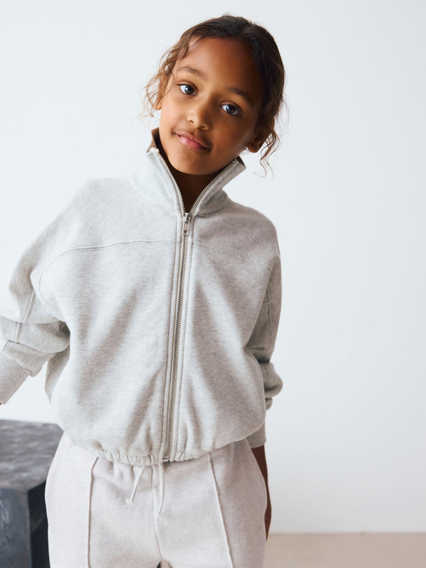 Grey Zip Through Sweat Jacket (3-16yrs)