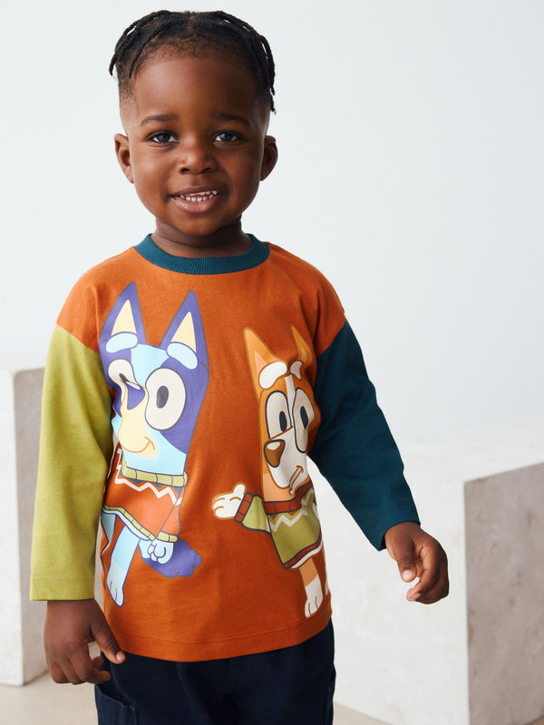 Rust Brown Bluey Long Sleeve T-Shirt (12mths-8yrs)