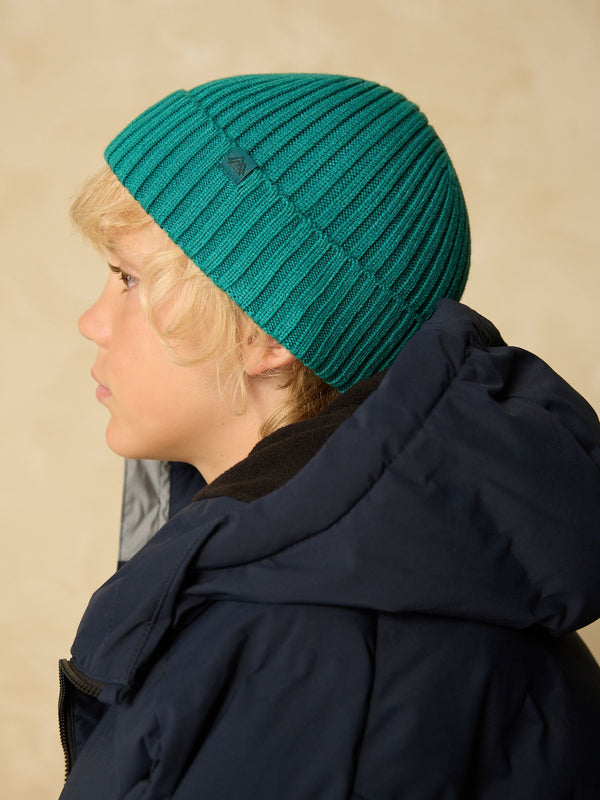 Forest Green Knitted Beanie Hat (1-16yrs)