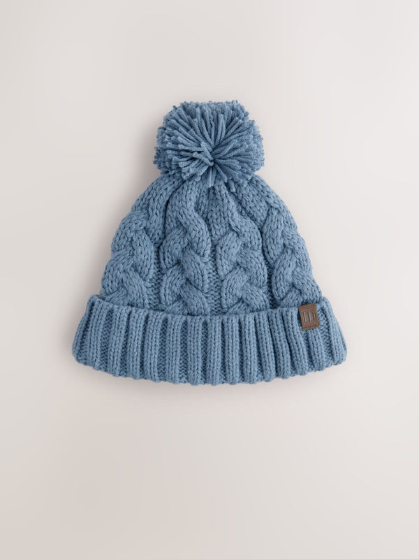 Minerals Blue Cable Knit Pom Hat (1-16yrs)