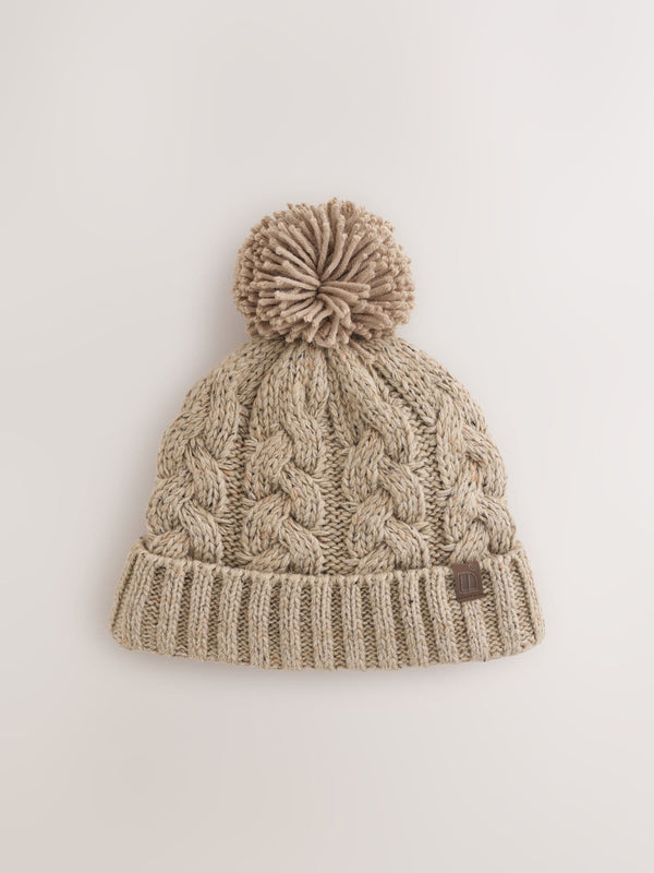 Cream Cable Knit Pom Hat (1-16yrs)