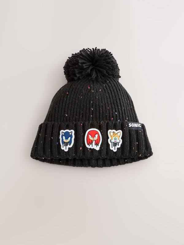 Charcoal Grey Sonic The Hedgehog Pom Beanie (3-16yrs)