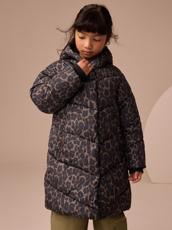 Animal Shower Resistant Faux Fur Lined Hooded Padded Coat (3-16yrs)