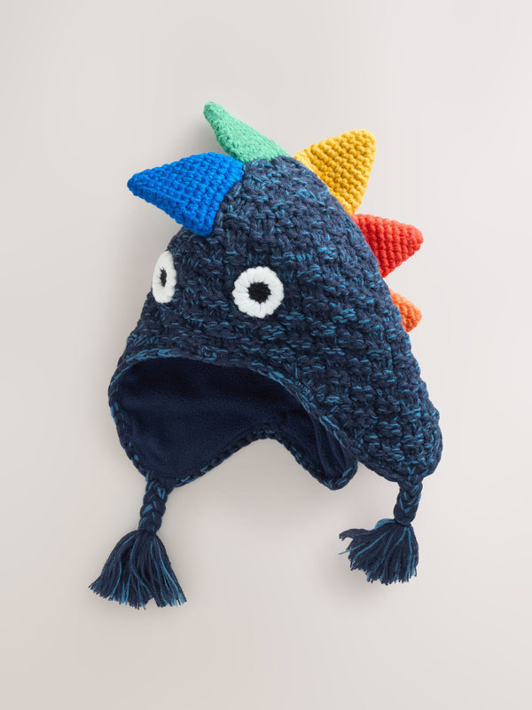 Navy Dino Spike Inca Hat (3mths-10yrs)