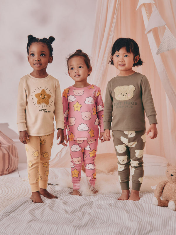 Brown Bear/Star Snuggle Pyjamas 3 Pack (9mths-9yrs)