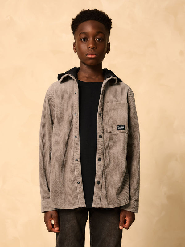 Stone Corduroy Hooded Overshirt (3-16yrs)