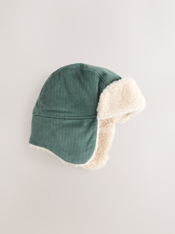 Teal Blue Corduroy Trapper Hat (3mths-10yrs)