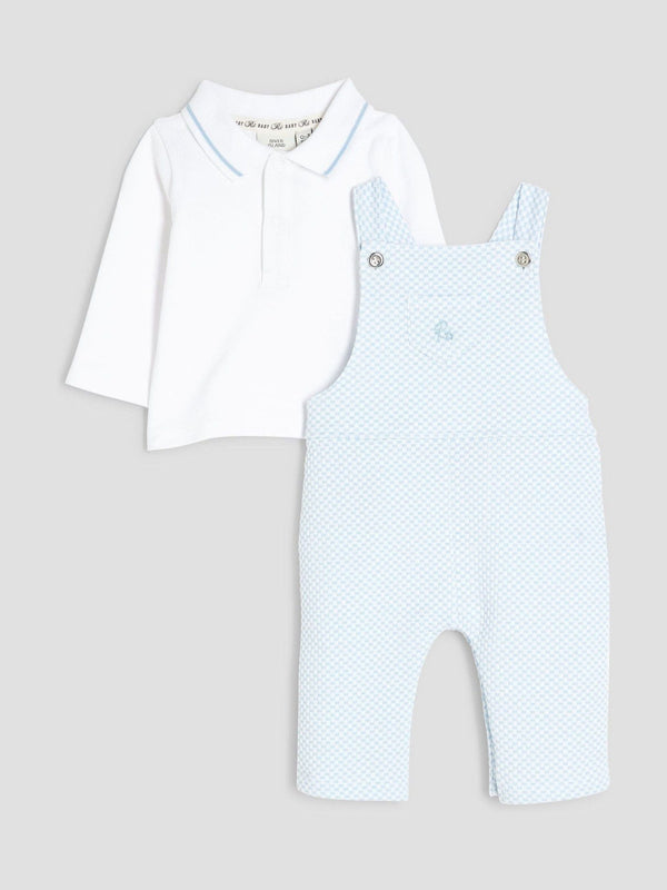 River Island Blue Shirt and Dungarees Set