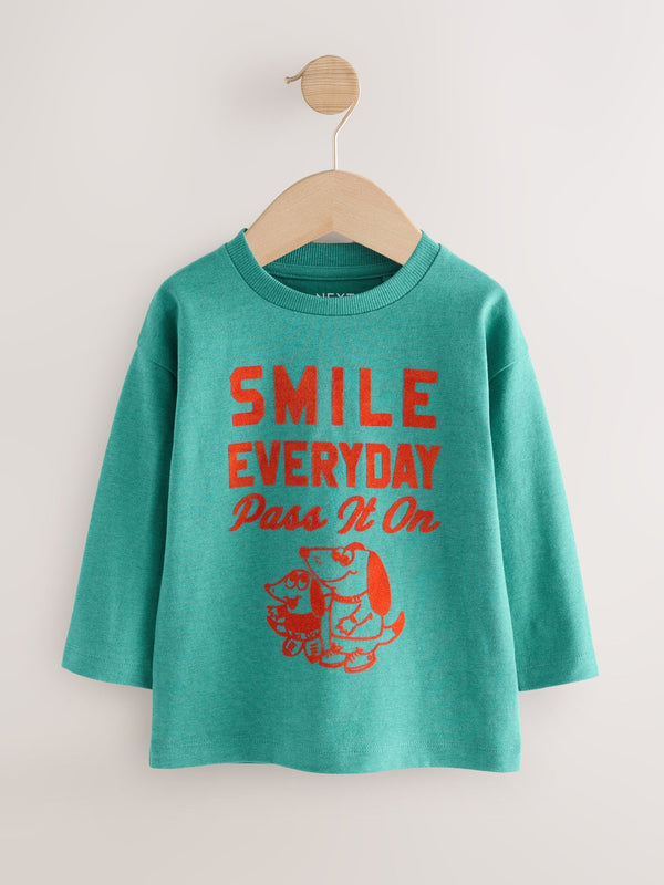 Blue Smile Everyday Long Sleeve Graphic Print T-Shirt (3mths-7yrs)
