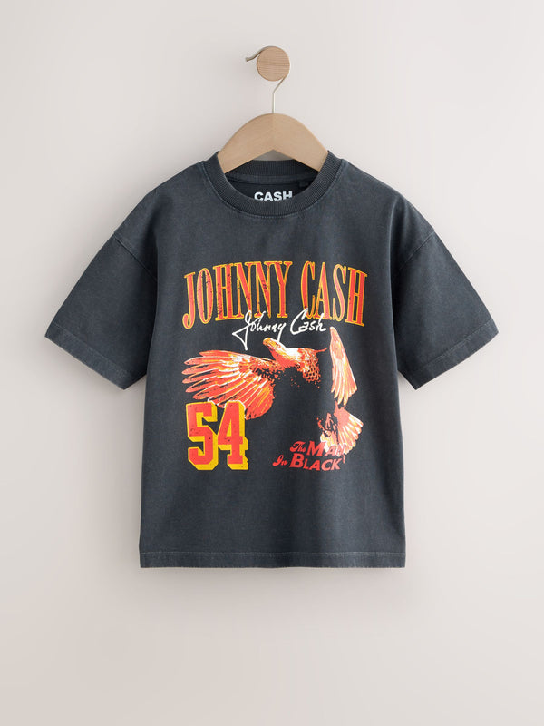 Washed Black Johnny Cash Band T-Shirt (3-16yrs)