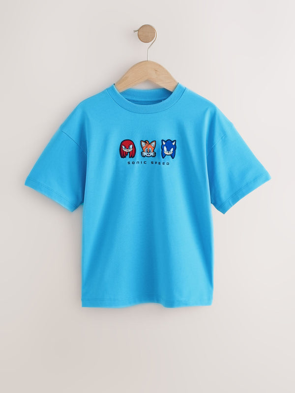 Blue Embroidered Sonic T-Shirt (3-16yrs)