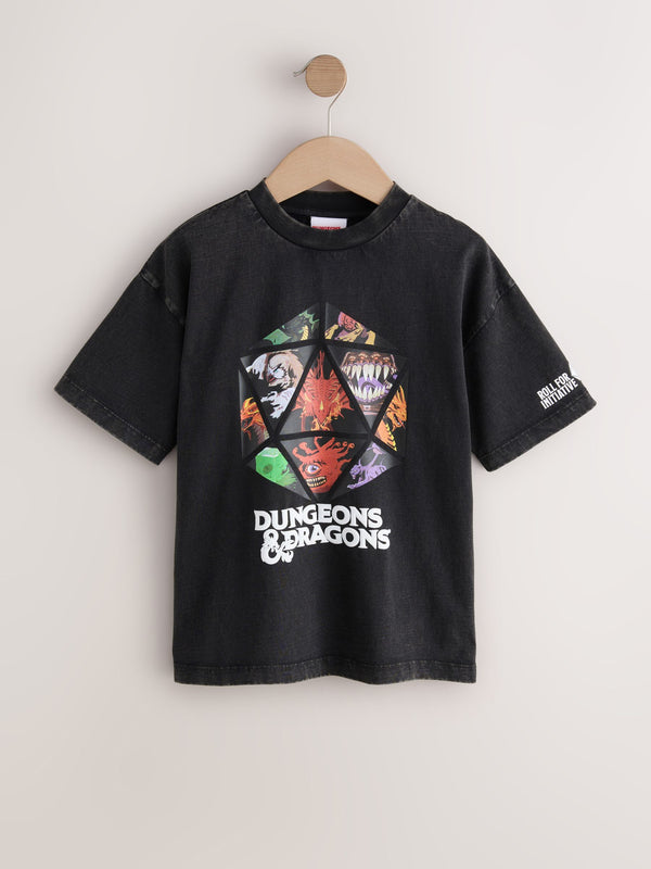 Grey Dungeons & Dragons Print Short Sleeve T-Shirt (3-16yrs)