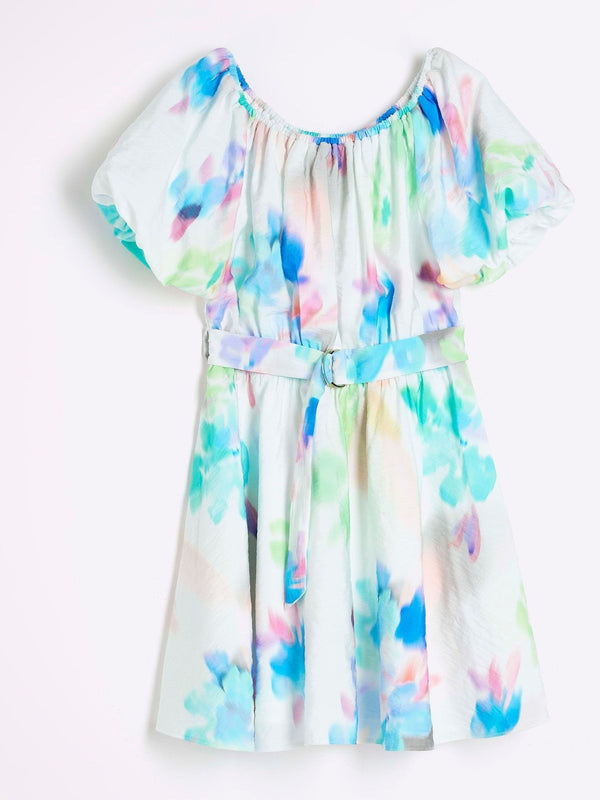 River Island White Girls Blur Santorini 100% Cotton Dress