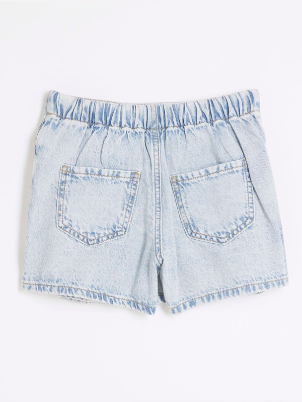 River Island Blue Denim Pleated 100% Cotton Shorts