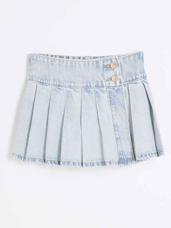 River Island Blue Denim Pleated 100% Cotton Shorts