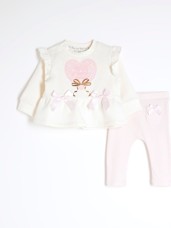 River Island Cream Peplum Sweater Set