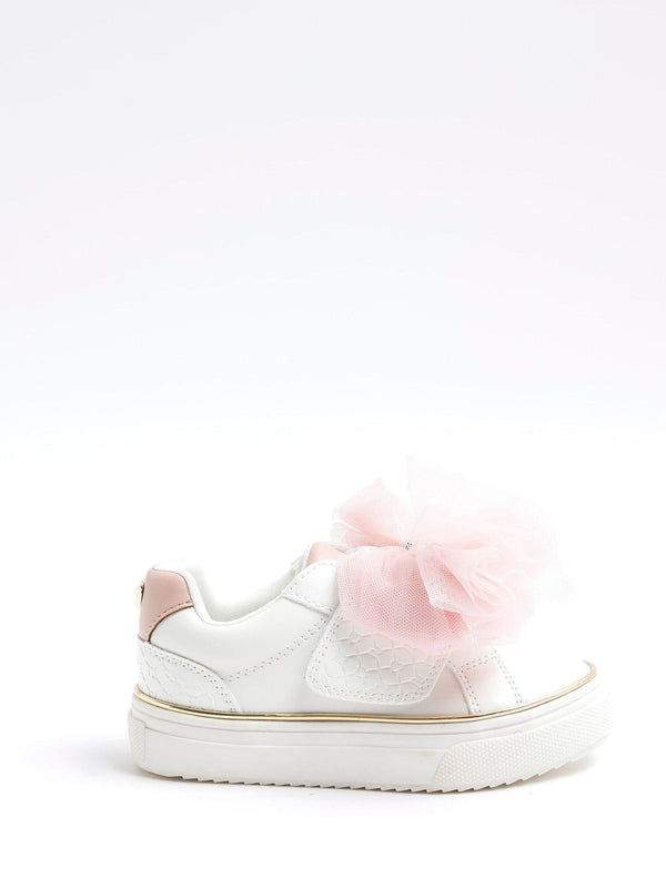 River Island White Organza Bow Trainers