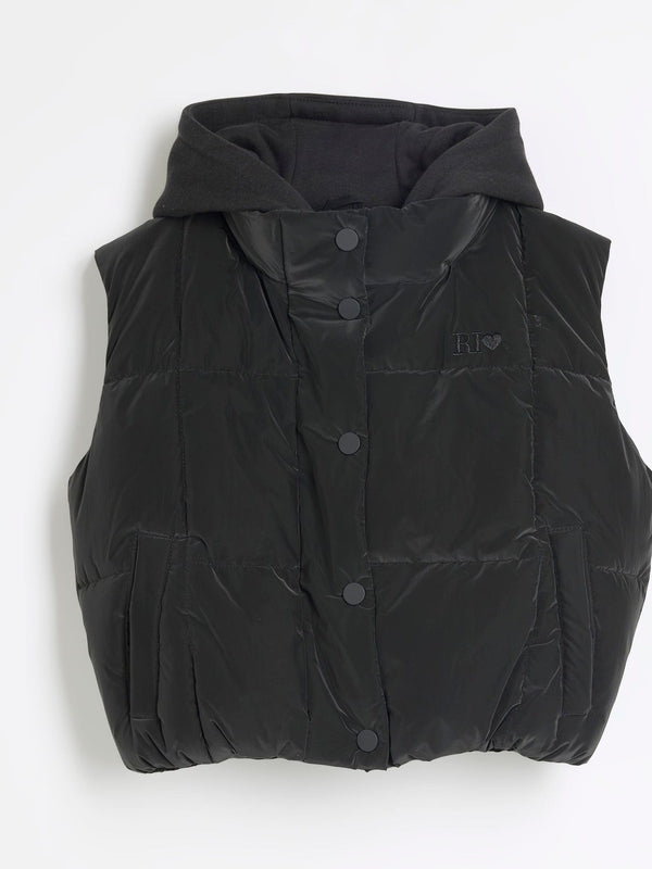 River Island Black Short Gilet