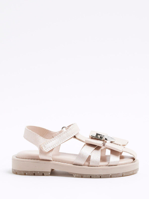 River Island Pink Girls Bow Fisherman Sandals