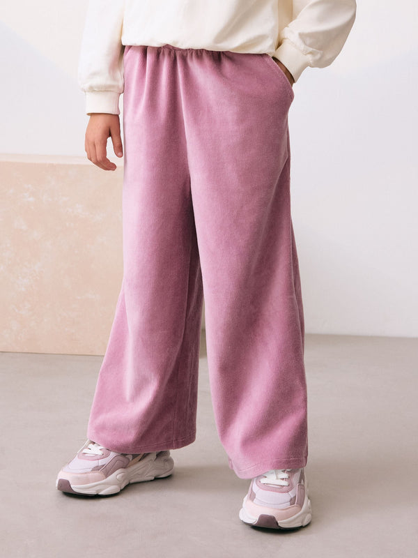 Pink Cord Wide Leg Trousers (3-16yrs)