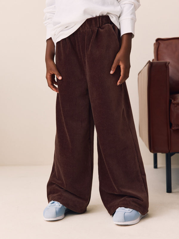Chocolate Brown Cord Wide Leg Trousers (3-16yrs)