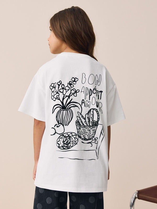 White Vase Oversized Graphic Print T-Shirt (3-16yrs)