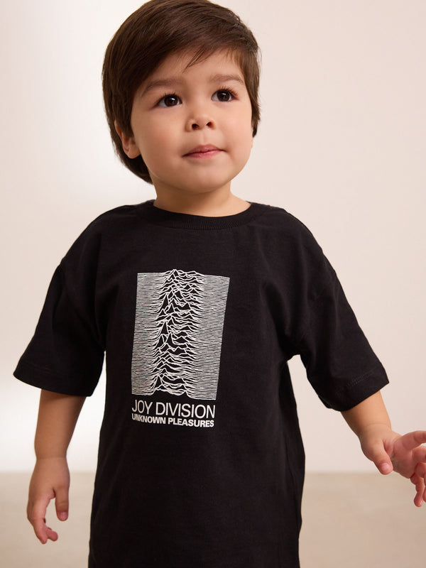 Black Joy Division Short Sleeve Back Print T-Shirt (3mths-7yrs)