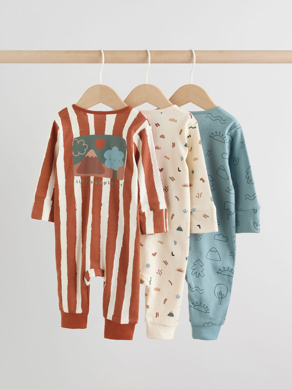 Minerals Woodland Baby Sleepsuits 3 Pack (0mths-3yrs)