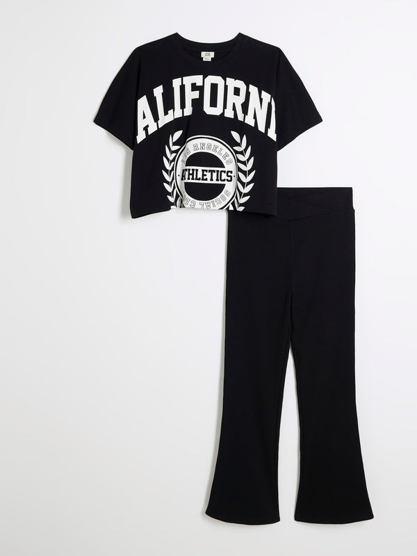 River Island Black Mono Kickflare Set