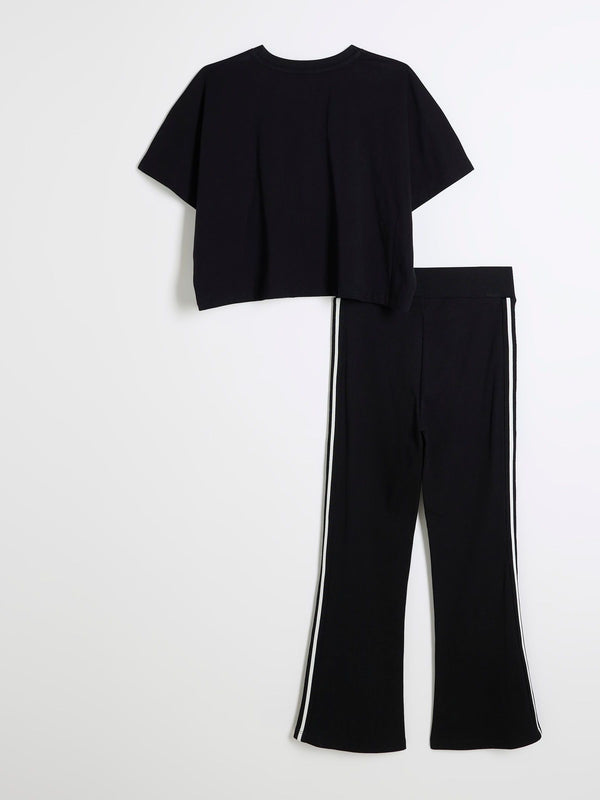 River Island Black Mono Kickflare Set