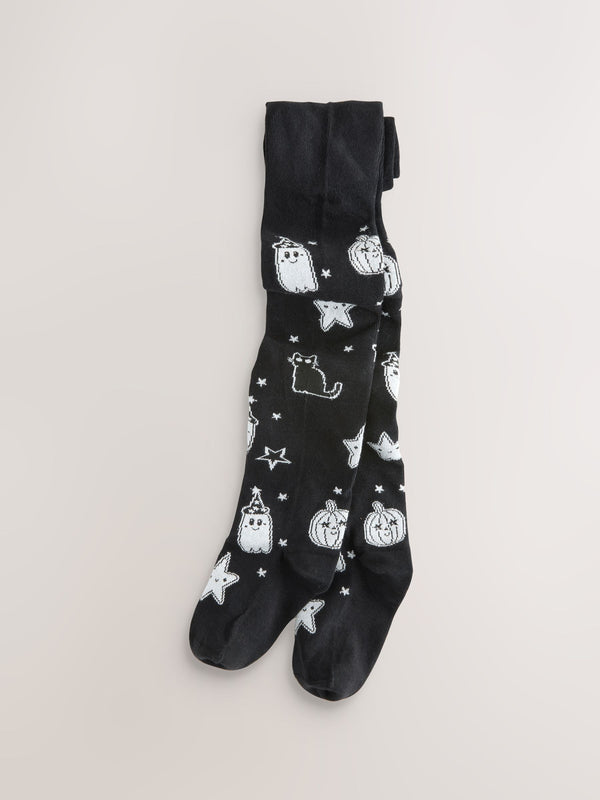 Black Halloween Sparkle Tights
