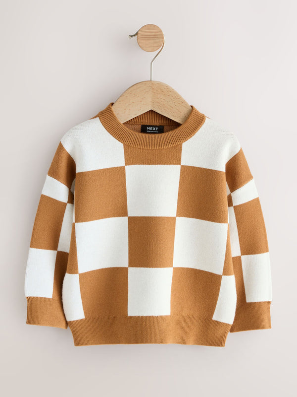 Tan Brown Knitted Crew Neck Jumper (3mths-7yrs)
