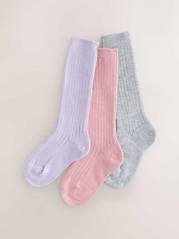 Pink/Grey Slouchy Ankle Socks 3 Pack