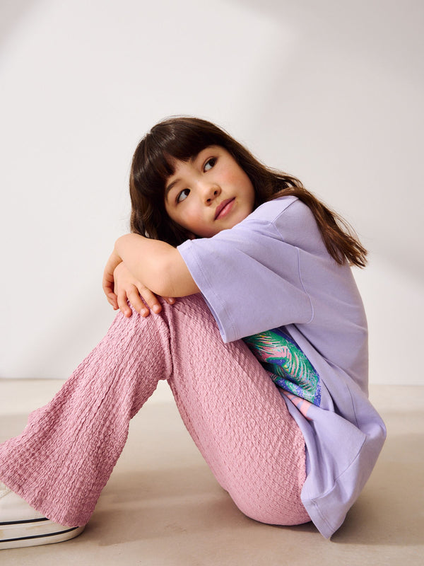 Pink Textured Flared Leggings (3-16yrs)