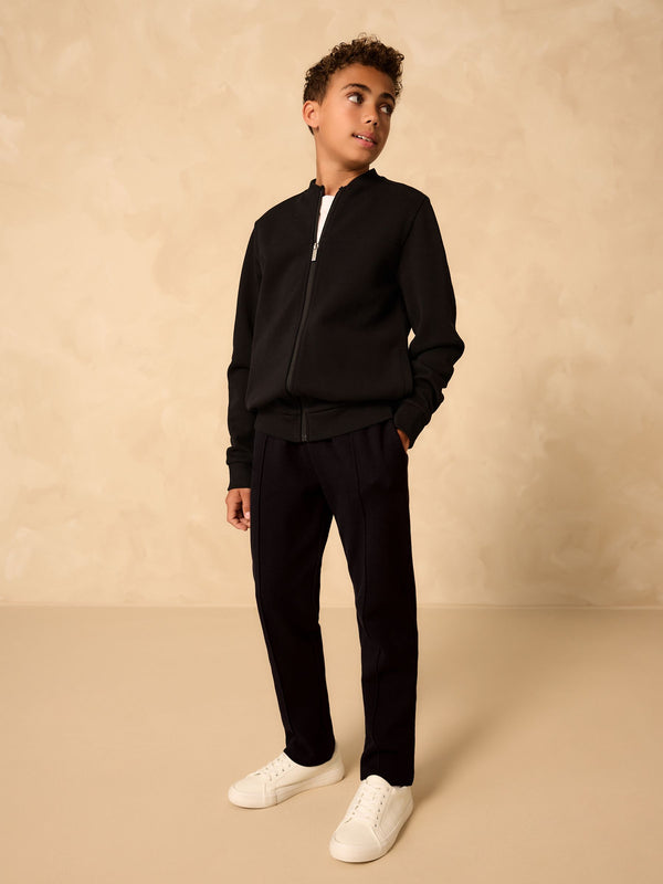 New Black Smart Jersey Bomber Jacket and Joggers Set (3-16yrs)