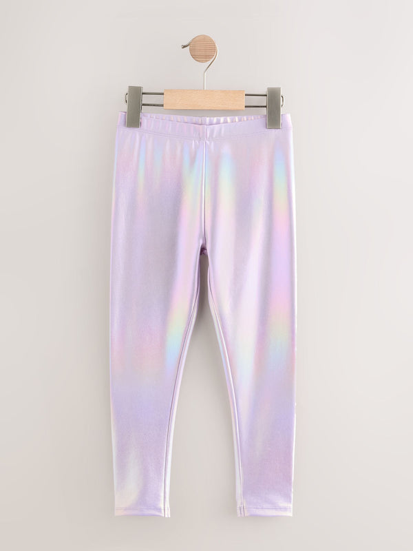 Lilac Iridescent Coated Party Leggings (3-16yrs)