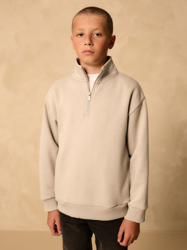 Stone Zip Neck Sweatshirt (3-16yrs)