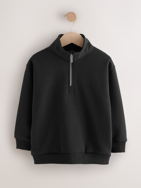 Black Zip Neck Sweatshirt (3-16yrs)