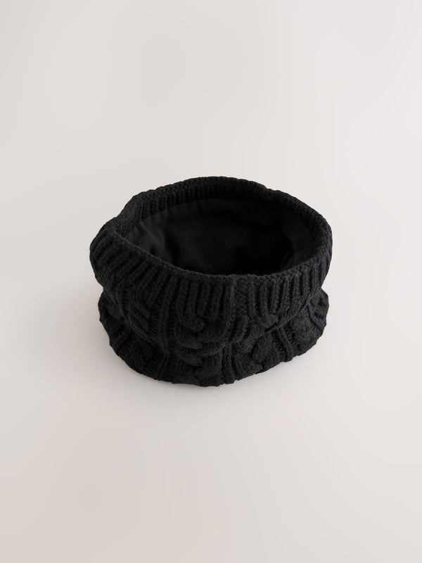 Black Cable Knit Snood (1-16yrs)