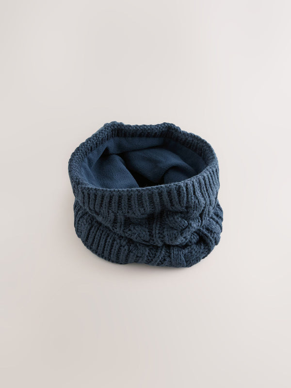 Navy Blue Cable Knit Snood (1-16yrs)