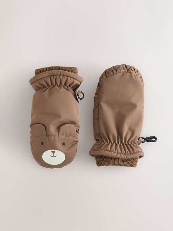Brown Bear Ski Mittens Gloves (3mths-6yrs)