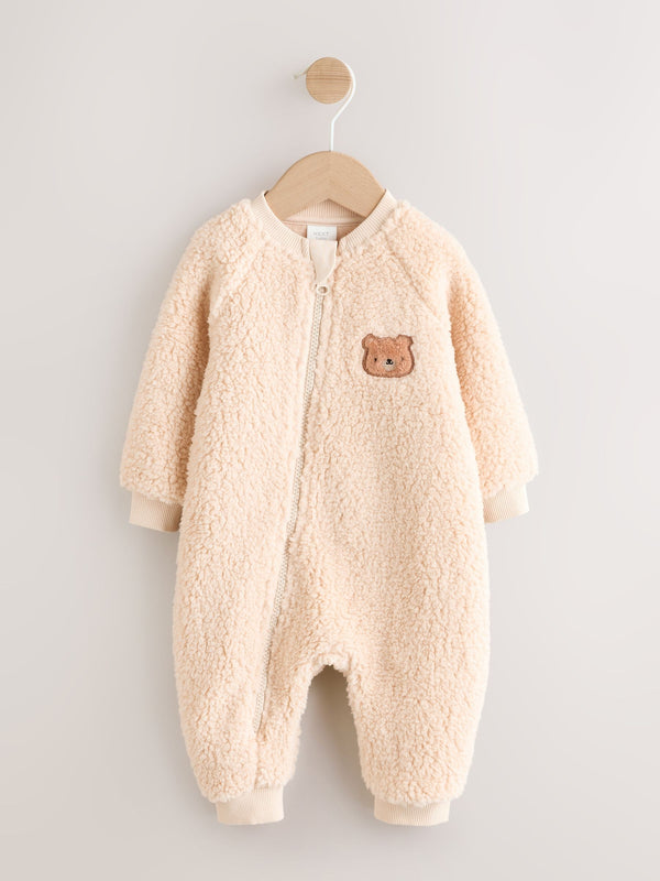 Neutral Bear Baby Heavy Fleece Sleepsuit