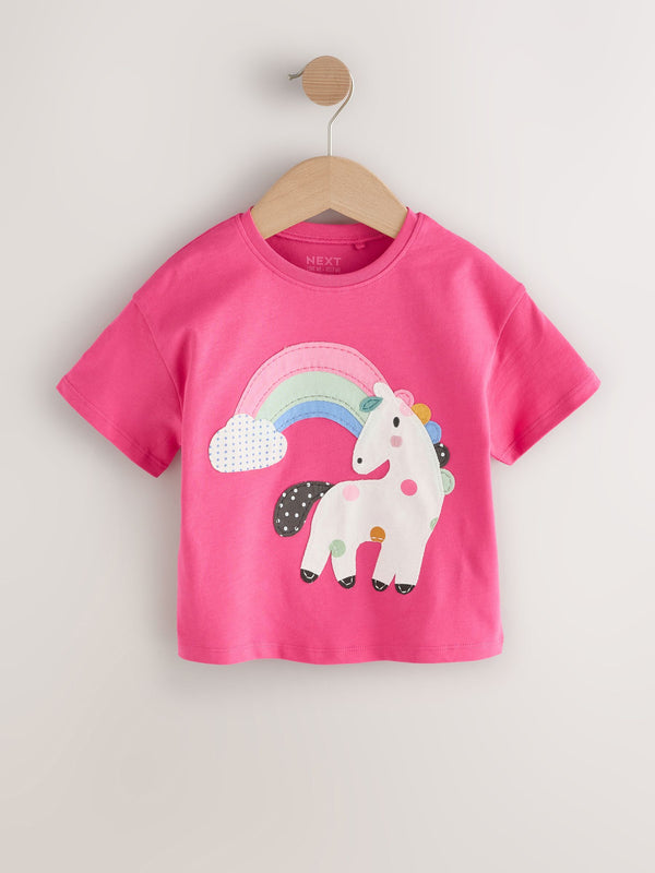Pink Unicorn Short Sleeve T Shirt (3mths-7yrs)