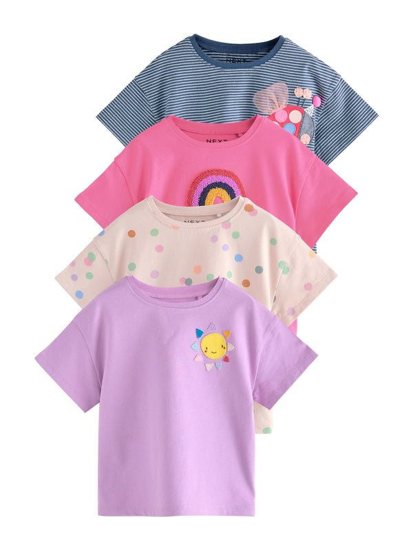 Rainbow Ladybird Tops 4 Pack (3mths-7yrs)