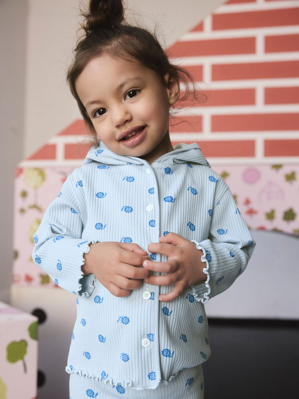 Cath Kidston Blue Ribbed Cardigan & Leggings Set (3mths-7yrs)