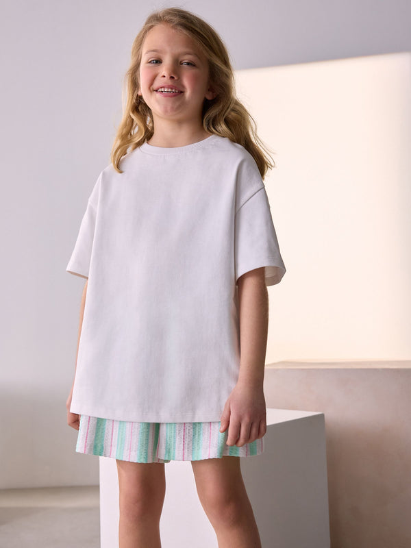 White Oversized Heavyweight 100% Cotton T-Shirt (3-16yrs)
