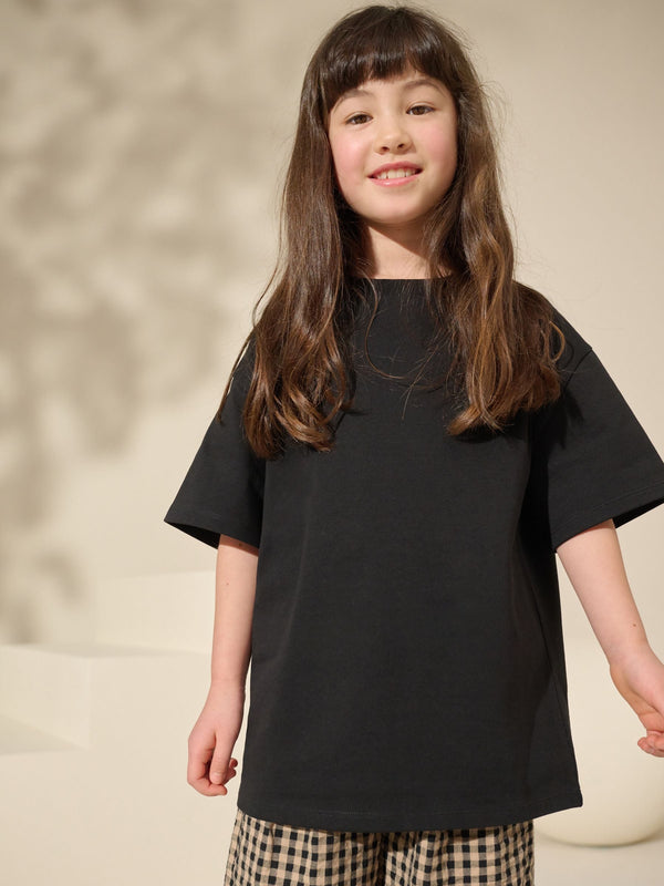 Black Oversized Heavyweight 100% Cotton T-Shirt (3-16yrs)