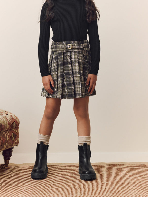 Green Check Pleated Skirt (3-16yrs)